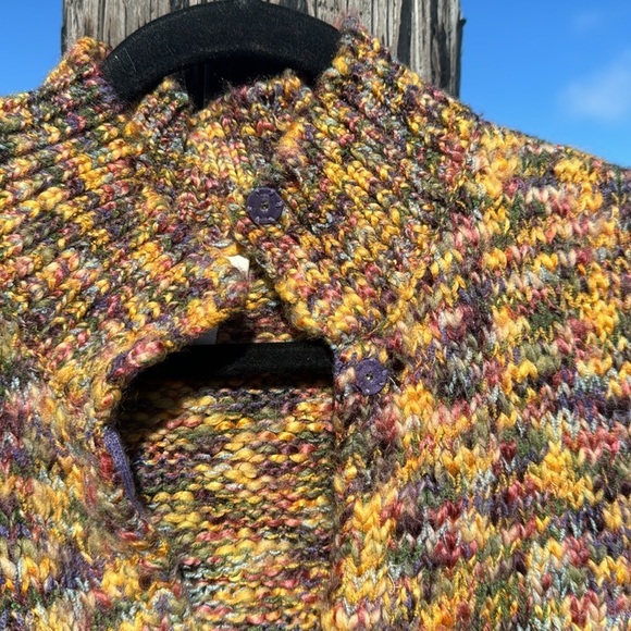 VTG TALBOTS Colorful Wool Blend Snap Button Knit Sweater Vest Cardigan - Picture 7 of 11